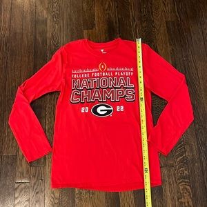 Georgia Bulldogs national champions T-shirt:long sleeves  child’s large/sm adult